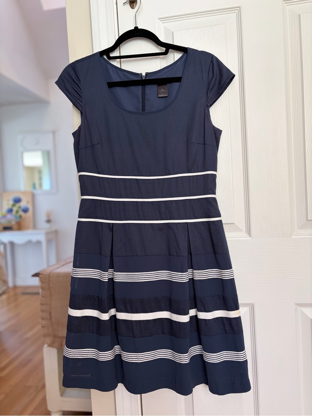 Classic Navy Stripe Fit & Flare Dress